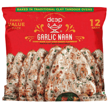 Deep Garlic Naan 12pk 900g