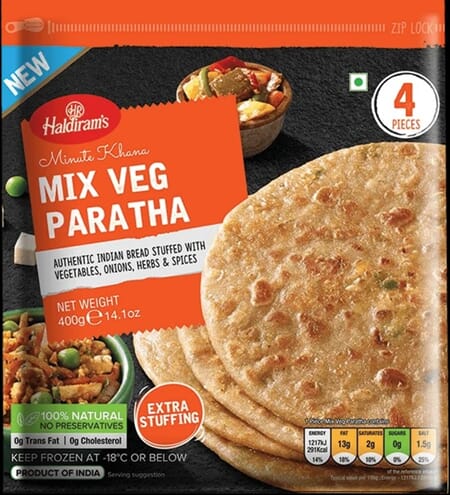 Haldirams Mix Veg Paratha 400g ***