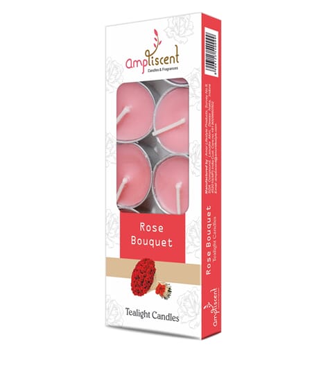 Ampliscent Rose Tealight Candle 10stk