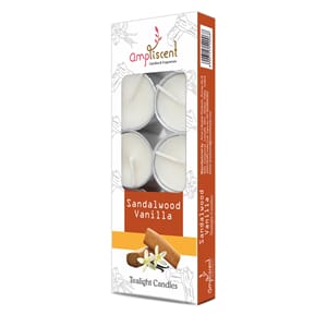 Ampliscent Sandal Vanilla Tealight Candle 10stk