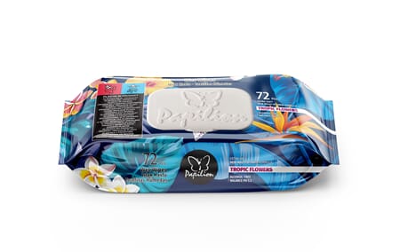 Papilion Wet Wipe Tropical Flower 72pc