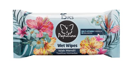 Papilion Travel Wipe Fower Passion 15pc