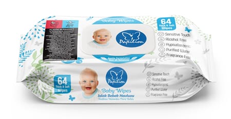 Papilion Wet Wipe Baby 64pc