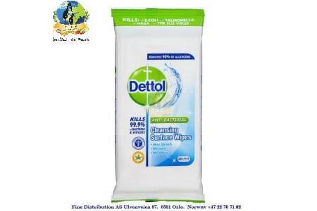 Dettol Antibacterial Wipes Cleaning Surface 20stk