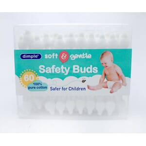 Dimple Cotton Safety Buds 60stk