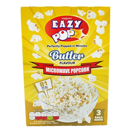 Eazypop Microwave Popcorn Butter 3 x 85g
