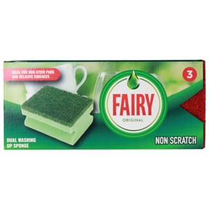 Fairy Dual Sponge Non Scratch 3pk