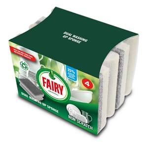 Fairy Dual Sponge Scourer Crystal 4pk